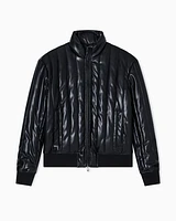 Armani Exchange - Full zip jacket in shiny fabric, Man, Black, Size: M