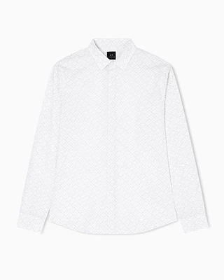 Armani Exchange - Slim fit micro-pattern shirt, Man, White, Size: M
