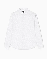 Armani Exchange - Slim fit micro-pattern shirt, Man, White, Size: M