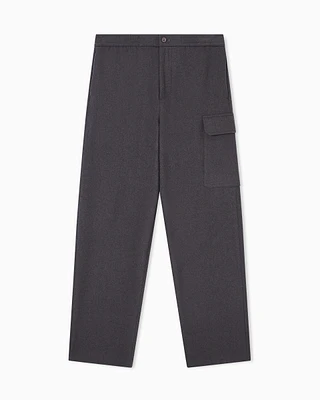 Armani Exchange - Wool Blend Cargo Pants, Man, Grey, Size: 33