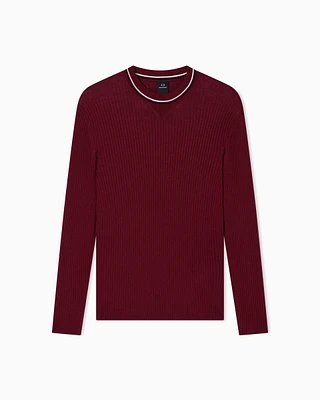 Armani Exchange - Crew neck sweater with contrasting profile, Man, Red, Size: