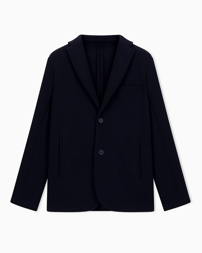 Armani Exchange - Single-breasted piquet jacket, Man, Black, Size: M