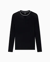 Armani Exchange - Crew neck sweater with contrasting profile, Man, Black, Size: