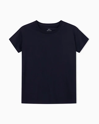 Armani Exchange - Relaxed Fit T-Shirts, Woman, Black, Size: