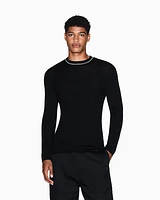 Armani Exchange - Crew neck sweater with contrasting profile, Man, Black, Size: