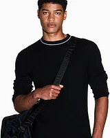 Armani Exchange - Crew neck sweater with contrasting profile, Man, Black, Size: