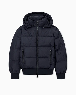 Armani Exchange - Quilted hooded down jacket, Woman, Black, Size: