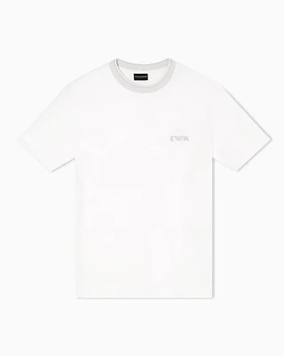 Emporio Armani - ASV piqué T-shirt with super-embossed EA embroidery, Man, White, Size: