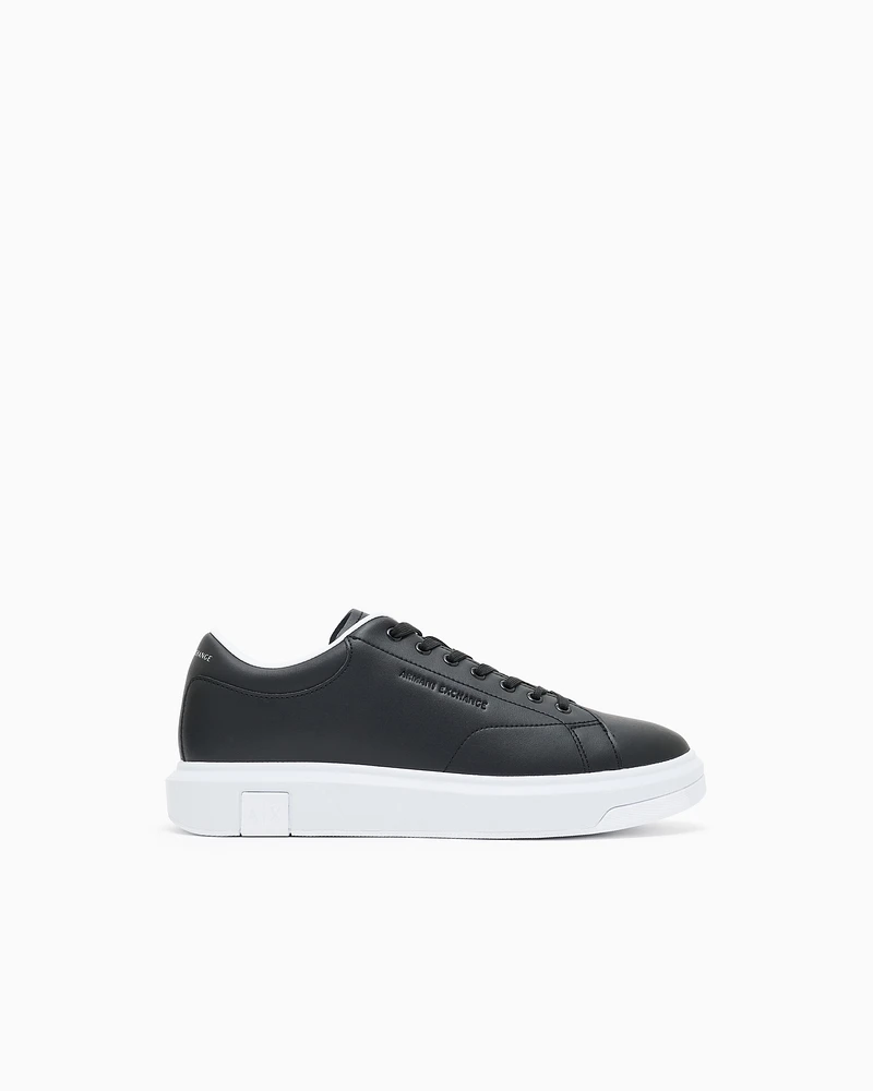 Armani Exchange - Leather sneakers, Man, Black, Size: