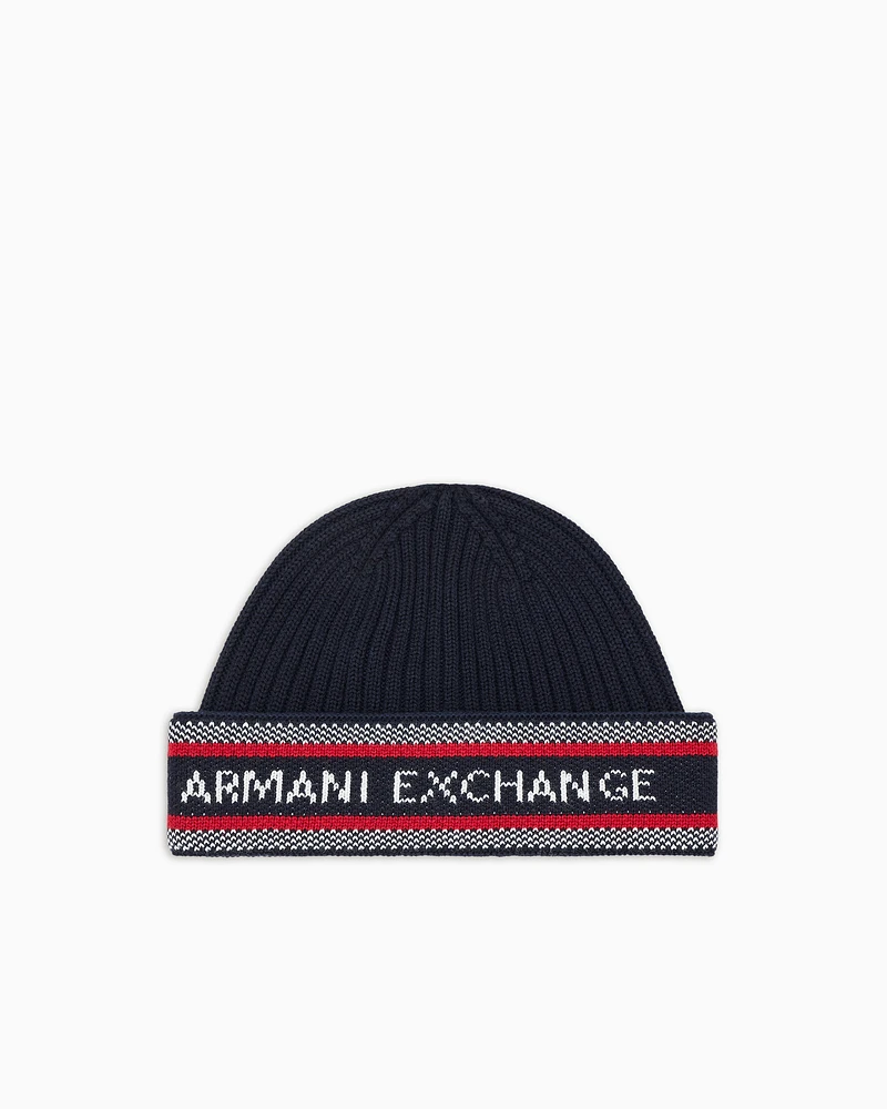 Armani Exchange - Beanies, Man, Blue, Size: TU