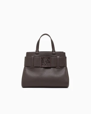Armani Exchange - Handbag with ASV logo detail, Woman, Brown, Size: TU