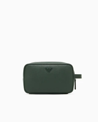 Emporio Armani - ASV regenerated Saffiano washbag, Man, Green, Size: TU