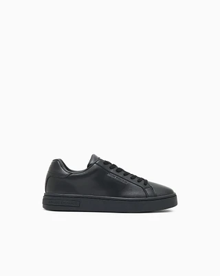 Armani Exchange - Leather sneakers with logo on the sole, Man, Black, Size: