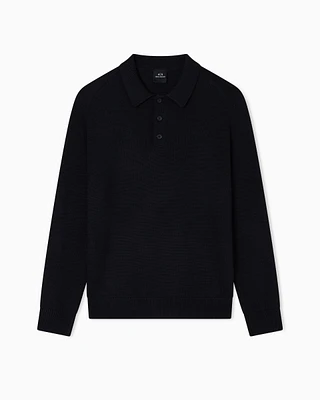 Armani Exchange - Knitted Polo Shirts, Man, Black, Size: