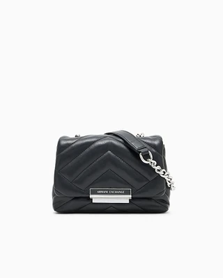 Armani Exchange - Small shoulder bag with quilted workmanship, Woman, Black, Size: TU
