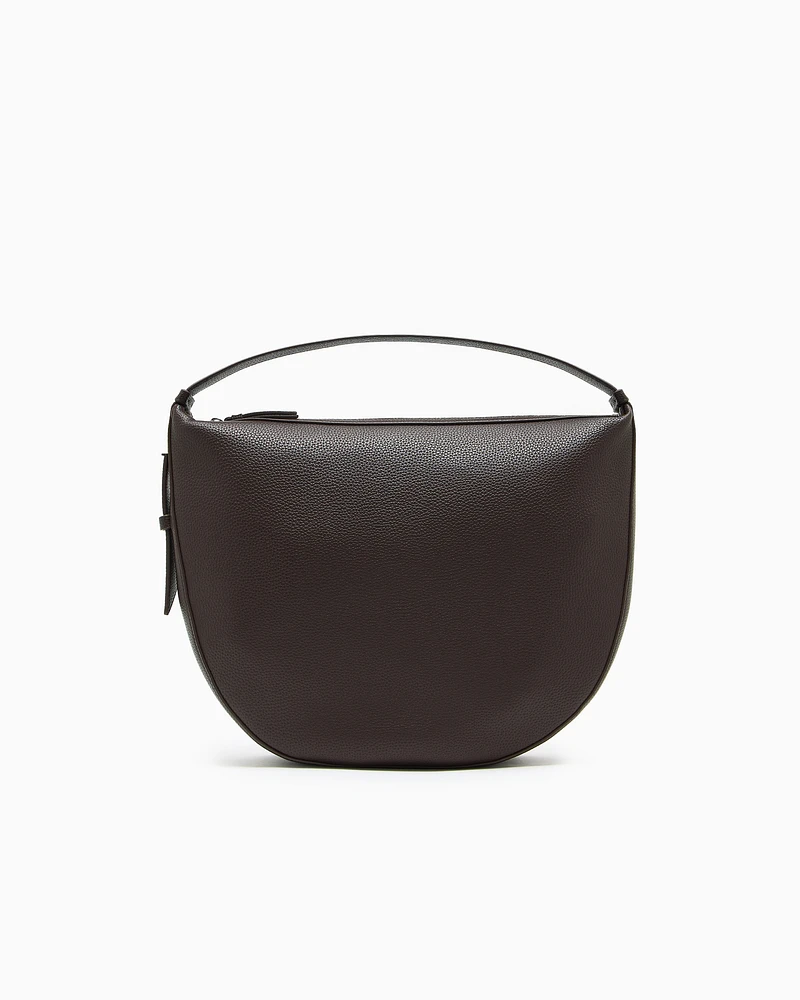 Armani Exchange - ASV Logo Hobo Shoulder Bag, Woman, Brown, Size: TU