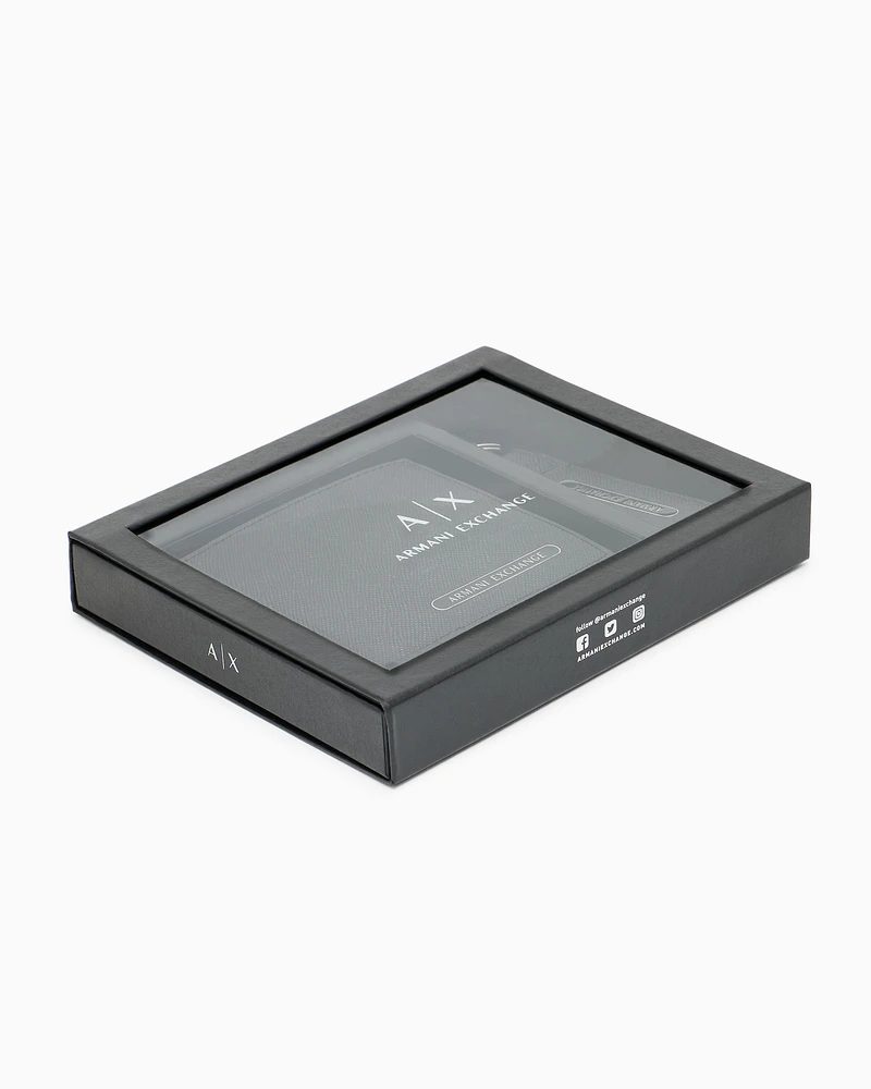 Armani Exchange - Wallet and keychain set, Man, Black, Size: TU