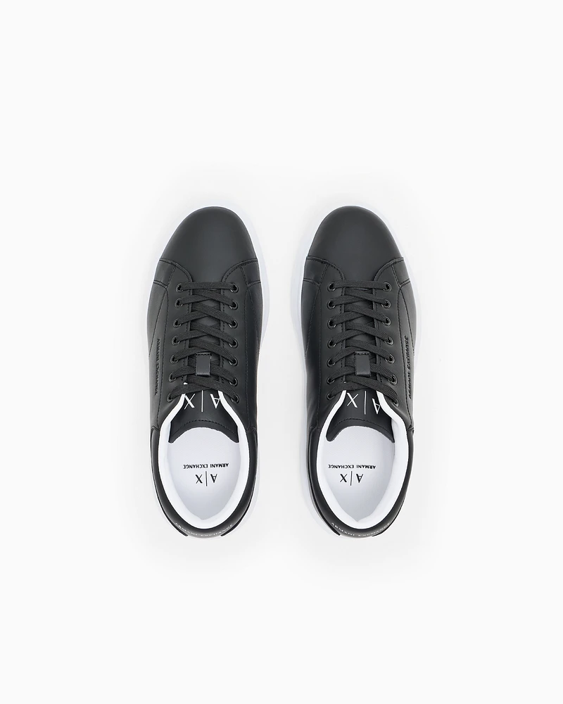 Armani Exchange - Leather sneakers, Man, Black, Size: