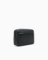 Armani Exchange - Clutch bag with allover embossed logo, Man, Black, Size: TU