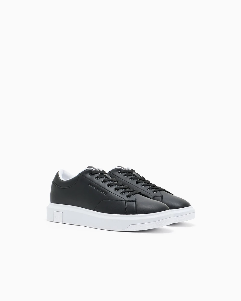 Armani Exchange - Leather sneakers, Man, Black, Size: