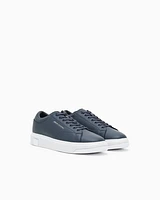 Armani Exchange - Leather sneakers, Man, Navy Blue, Size: