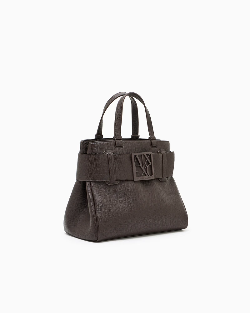 Armani Exchange - Handbag with ASV logo detail, Woman, Brown, Size: TU