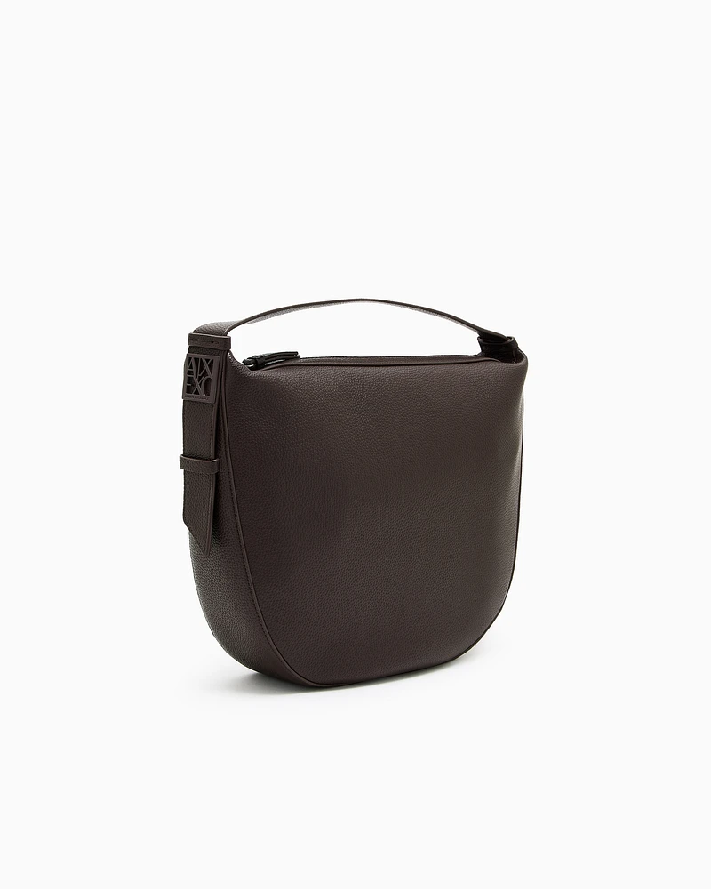 Armani Exchange - ASV Logo Hobo Shoulder Bag, Woman, Brown, Size: TU