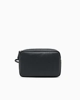 Armani Exchange - Beauty case with external strap in ASV recycled material, Man, Black, Size: TU