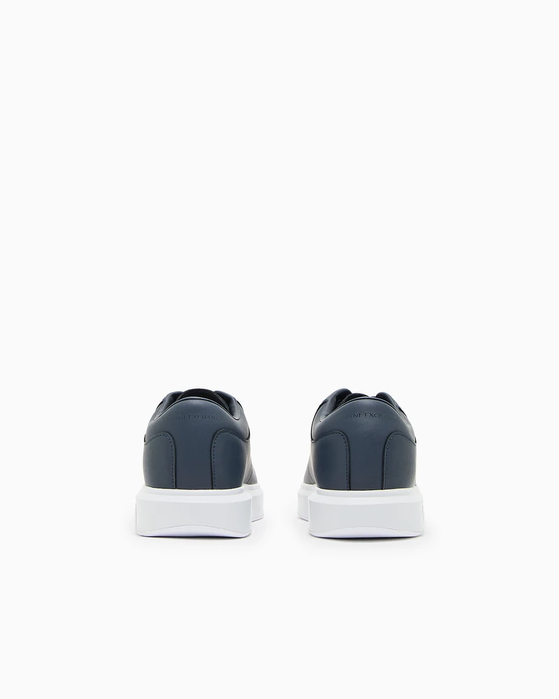 Armani Exchange - Leather sneakers, Man, Navy Blue, Size: