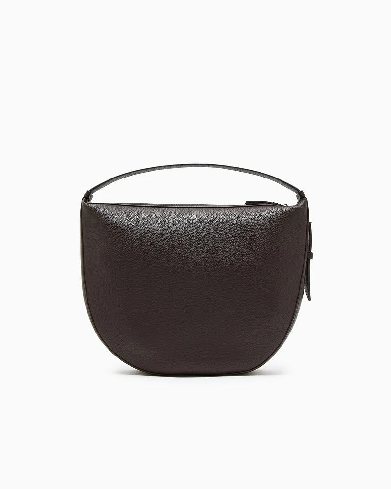 Armani Exchange - ASV Logo Hobo Shoulder Bag, Woman, Brown, Size: TU