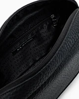 Armani Exchange - Beauty case with external strap in ASV recycled material, Man, Black, Size: TU