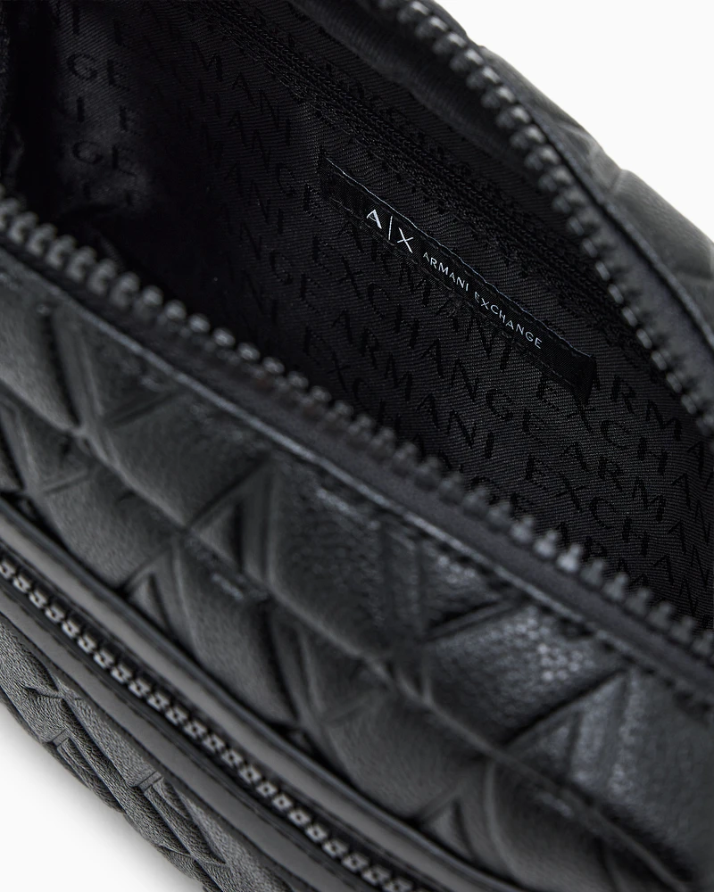 Armani Exchange - Clutch bag with allover embossed logo, Man, Black, Size: TU