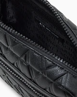 Armani Exchange - Clutch bag with allover embossed logo, Man, Black, Size: TU