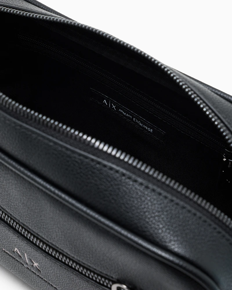 Armani Exchange - Beauty case with external drawstring, Man, Black, Size: TU