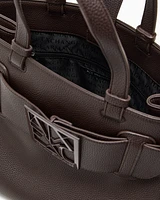 Armani Exchange - Handbag with ASV logo detail, Woman, Brown, Size: TU