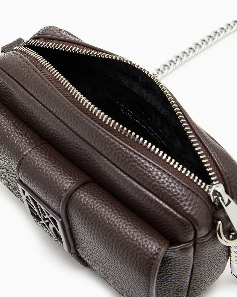 Armani Exchange - Mini shoulder bag with logo, Woman, Brown, Size: TU