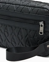Armani Exchange - Clutch bag with allover embossed logo, Man, Black, Size: TU