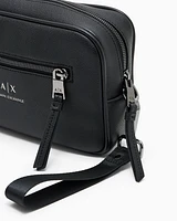 Armani Exchange - Beauty case with external drawstring, Man, Black, Size: TU