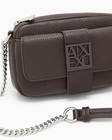 Armani Exchange - Mini shoulder bag with logo, Woman, Brown, Size: TU