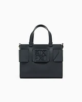 Armani Exchange - Medium tote bag with double handles and shoulder strap, Woman, Black, Size: TU