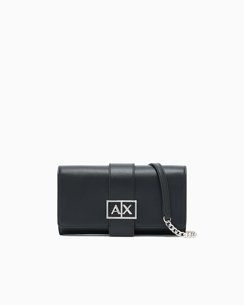 Armani Exchange - Wallet on chain with ASV logo, Woman, Black, Size: TU