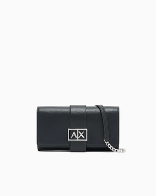 Armani Exchange - Wallet on chain with ASV logo, Woman, Black, Size: TU