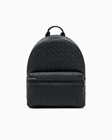 Armani Exchange - ASV Recycled Fabric Allover Logo Backpack, Man, Black, Size: TU