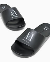 Armani Exchange - Slippers with Icon Project logo, Man, Black, Size: