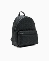Armani Exchange - ASV Recycled Fabric Allover Logo Backpack, Man, Black, Size: TU