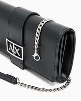 Armani Exchange - Wallet on chain with ASV logo, Woman, Black, Size: TU