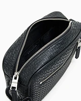 Armani Exchange - Shoulder bag with allover monogram logo, Man, Black, Size: TU
