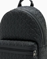 Armani Exchange - ASV Recycled Fabric Allover Logo Backpack, Man, Black, Size: TU