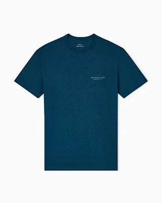 Armani Exchange - Regular fit T-shirt with logo, Man, Blue, Size: