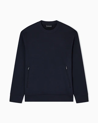 Emporio Armani - Travel Essentials sweatshirt double jersey, Man, Navy_blue, Size: